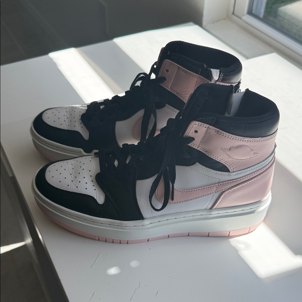 Jordan 1 Elevate High-Top Sneakers in Pink and Black womens 12